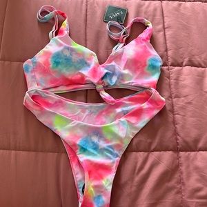NEW- tie and dye bikini- with tags
